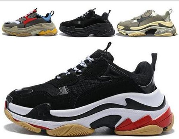 

triple-s designer sneakers paris 17fw triple s platform for men women black red white green casual dad shoes tennis increasing 36-45