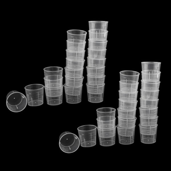 

40pcs 30ml clear measuring cup graduated beaker cups for lab supplies