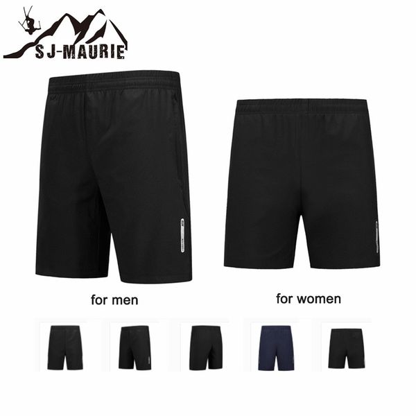 

sj-maurie men running shorts training working shorts quick dry fitness gym sport breathable plus running for women, Black;blue