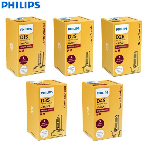 

philips xenon standard d1s d2s d2r d3s d4s 35w original xenon hid headlight car bulb auto lamp ece oem quality (single