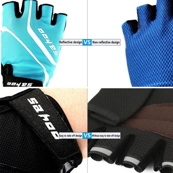 

red cycling gloves half finger bicycle gloves shockproof breathable mountain bike gloves men sports riding accessories m-xl s3 cycling glove, Black
