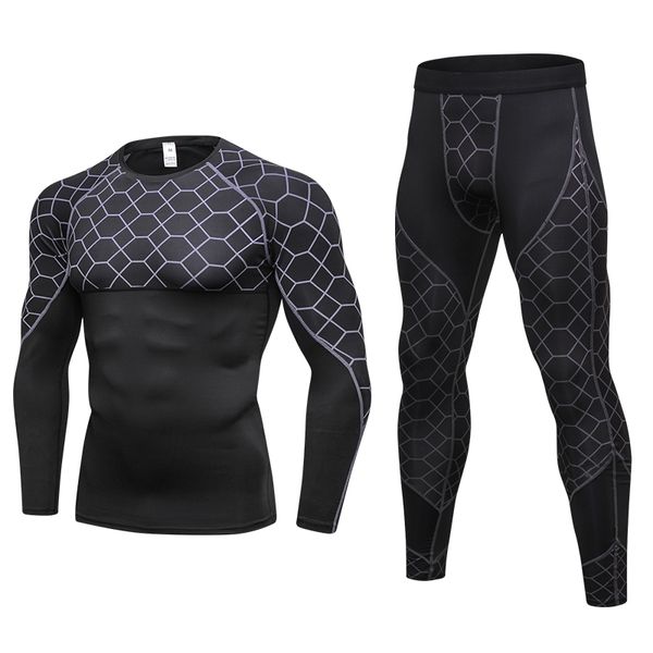 

yel male sport suits quick dry run jogging suits clothes soccer sport training set fitness running set tracksuit for men, Black;blue