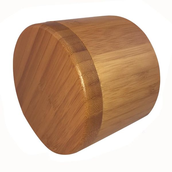 

salt box, bamboo storage box with magnetic swivel lid, "salt" engraved on lid engraved - "salt