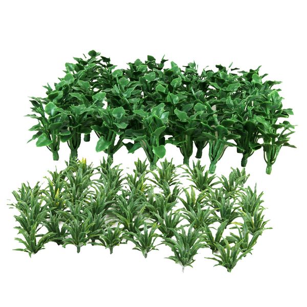 

100x mini green ground grass model train railway layout scenery ho oo scale