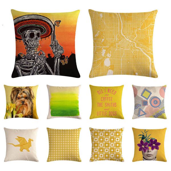 Geometric Sofa Bed Cushion Cover Dog Pentagon Dot Throw Pillow
