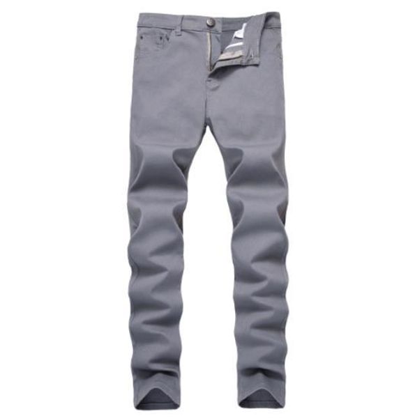 

мужские джинсы прямые стрейч повседневные брюки тонкие джинсовые брюки американский стиль молния декоративные мужские модные джинсы, Blue