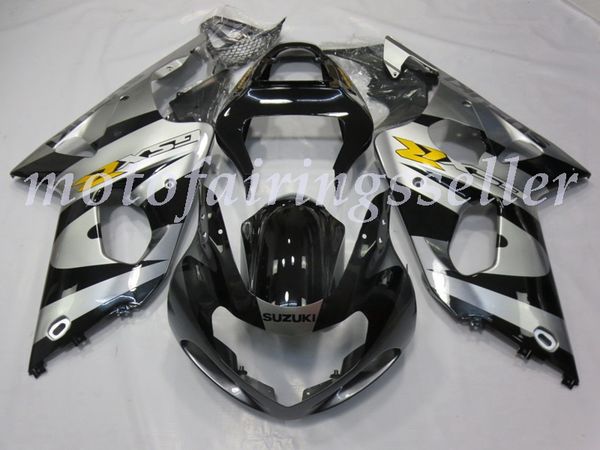 

new abs plastic fairings kit fit for suzuki gsxr1000 2000 2001 2002 gsxr1000 00 01 02 injection mold silver and black no1