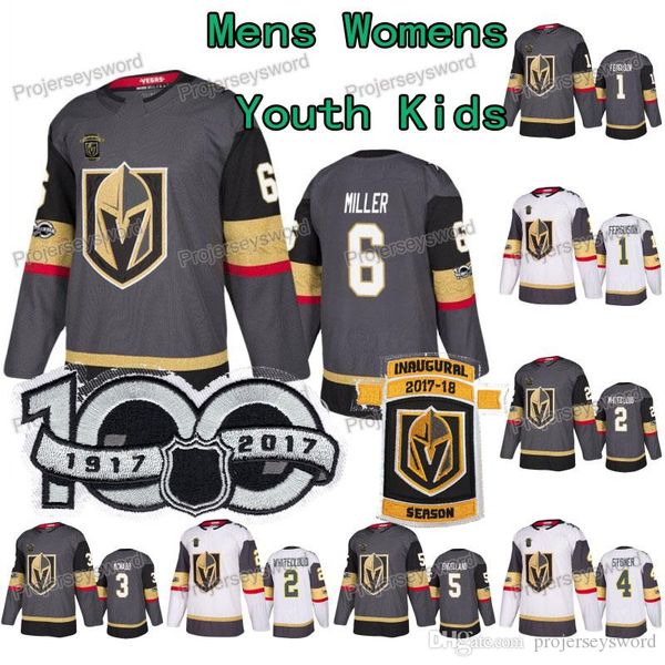 

100th Anniversary Dylan Ferguson Vegas Golden Knights Zach Whitecloud Brayden McNabb Clayton Stoner Deryk Engelland Colin Miller Jon Merrill