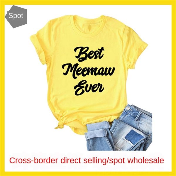 

женский лучший meemaw когда-либо письмо с коротким рукавом best meemaw женщин, когда-либо футболка сверху письмо с коротким рукавом верхней, White