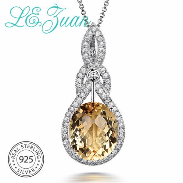 

lzuan 7.57ct природный цитрин кулон 925 стерлингового серебра ожерелье для женщин скопление камней подвески свадебный серебряные ювелирные и, Silver
