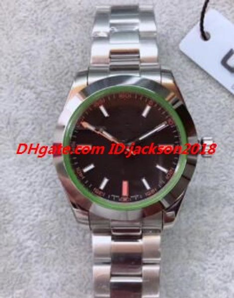 

fashion men wristwatch 40mm 116400 black white dial stainless steel bracelet automatic luxury watch ing, Slivery;brown