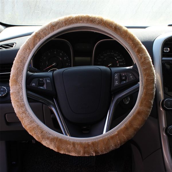 

diy steering wheel covers/extremely soft pluch braid on the steering-wheel warm soft plush cover car interior accessories new