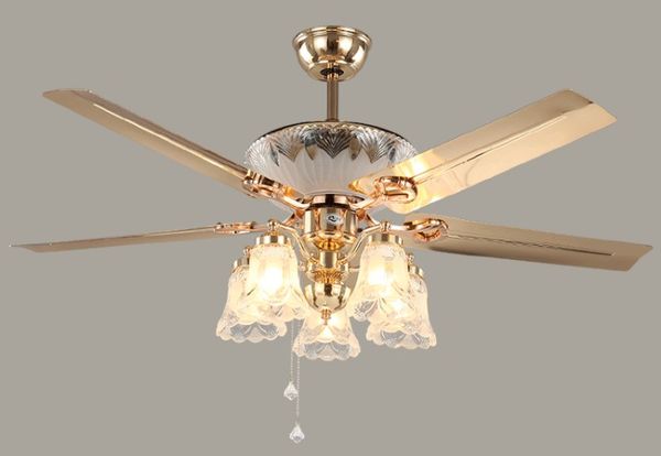 2020 American 52 Inch Iron Leaf Ceiling Fan Lamp Modern Bedroom