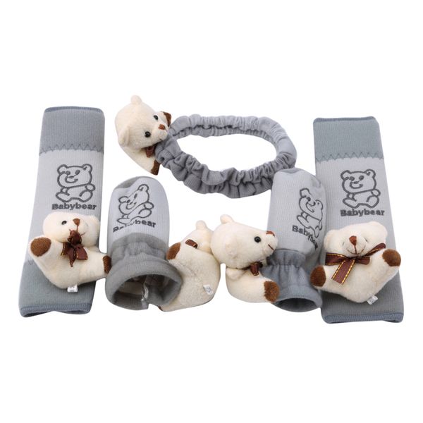 

soft gear shift cover 5 pcs soft rear view mirror cover seat belt with cartoon dolls