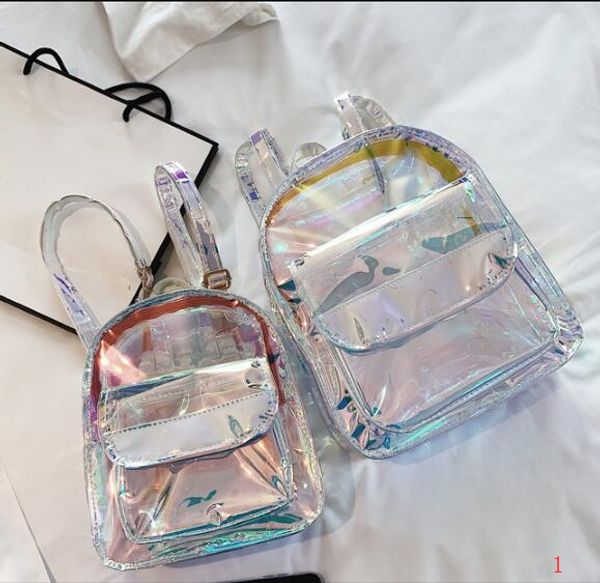 

designer women laser backpack fashion girl transparent schoolbag summer travel bags joker women shoulder backpack ph-rg2031116