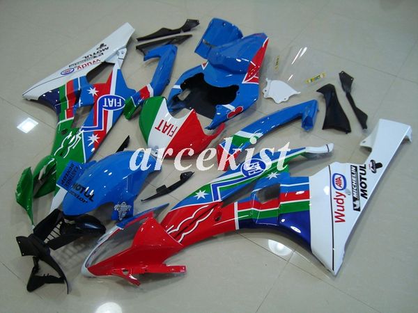 

новый abs литья под давлением для мотоциклов обтекатели kit подходит для yamaha yzf-r6 2006 2007 06 07 r6 синий зеленый