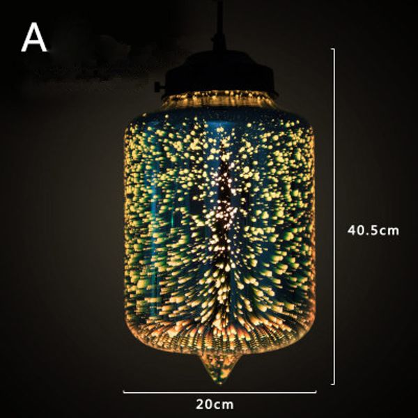 

modern 3d colorful romantic starry sky hanging glass shade pendant lamp lights fixture e27 for bedroom restaurant living room