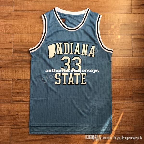 

newst #33 larry bird state college basketball jersey all size embroidery stitched xs-6xl vest jerseys, Black;blue