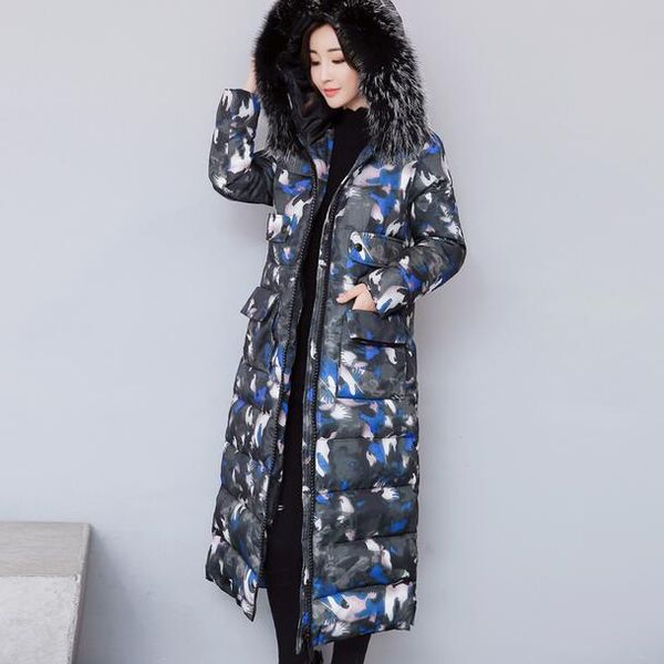 

winter coat women parka real fur down jacket with fur hood thicken long women winter jacket 2019 femme hiver dc230, Black