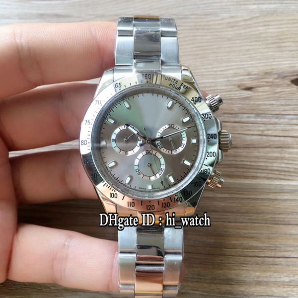 

new m116523 a2813 automatic mens watch steel case gray dial silver subdial stainless steel bracelet watches no chronograph hi_watch 02d4, Slivery;brown