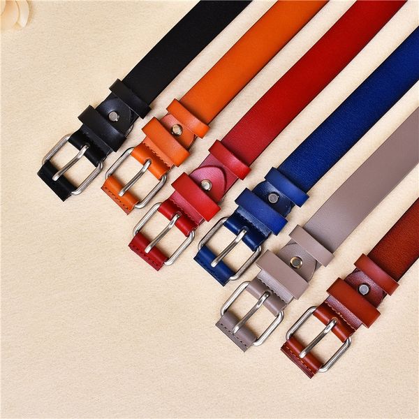

second floor pin cowhide pin buckle women's simple belt casual decoration wide belt, Black;brown