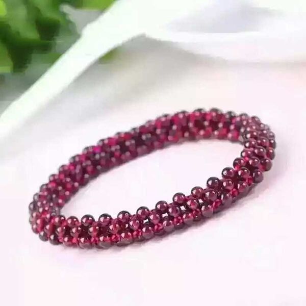 

natural wine red garnet lap personalized bracelet fashion women retro garnet bracelet jewelry gifts, Black
