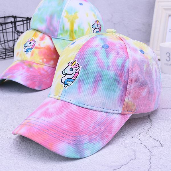 

2019 new girls heart unicorn institute wind baseball hat summer cartoon sweet cute curved cap women hats, Blue;gray