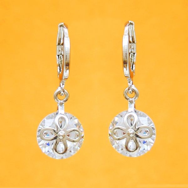 

fashionable female contracted headgear alloy zircon earring glamour earring wholesale, Silver