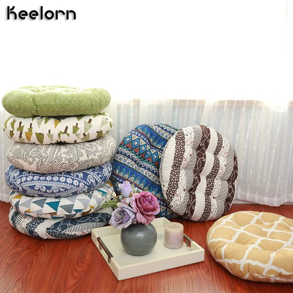 

40cm cushion cotton and linen computer tatami round cushion office thickening butt
