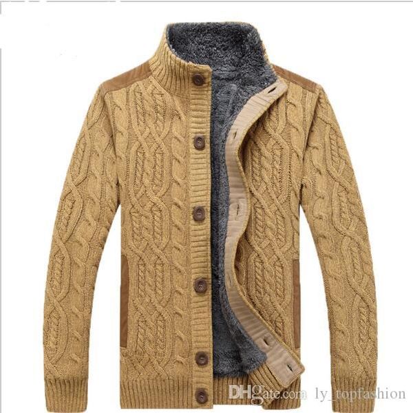 

2020 теплый толстый бархатный кардиган свитер мужская зимняя куртка мужчины стенд воротник свободный свитер 160, White;black