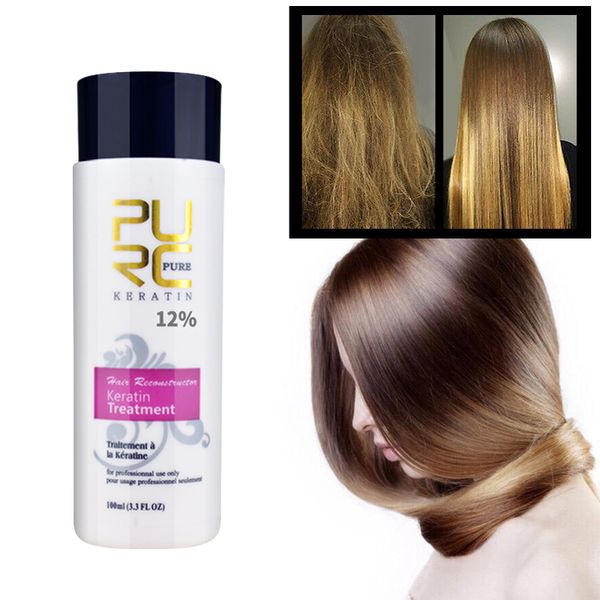 

purc repair damage frizzy 12% бразильский кератин 120 мл очищающий шампунь выпрямление волос лечение волос гладкий блестящий tslm2
