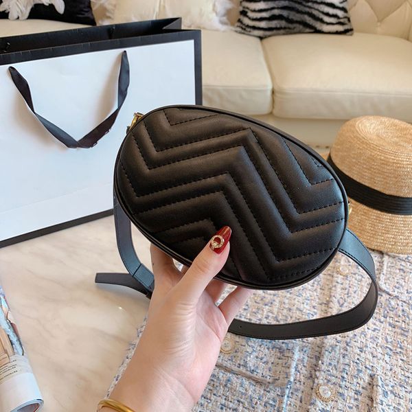 

classic wave pattern camera handbags piurse real leather fashionable joker loving heart pockets chest package women crossbody bags