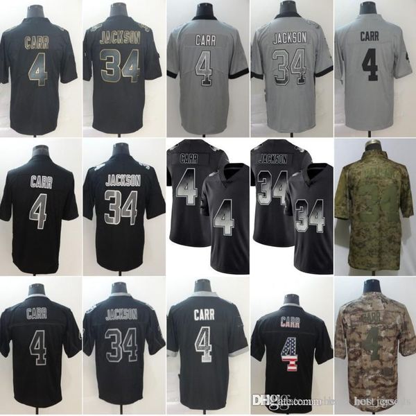 

Oakland derek 4 carr jer ey bo 34 jack on raider black moke fa hion limited inverted legend alute to ervice drift camo, Black;red