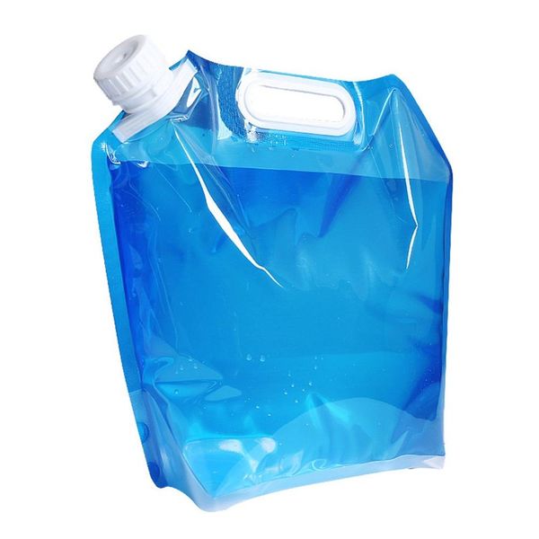 

portable folding collapsible handheld 5/10 liter outdoor drinking water camping container bucket water bag