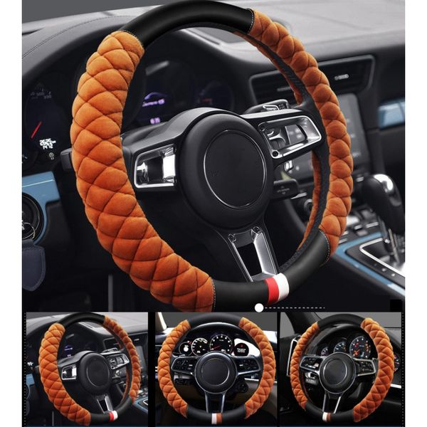 

new universal soft warm wool plush fuzzy auto car steering wheel cover for winter