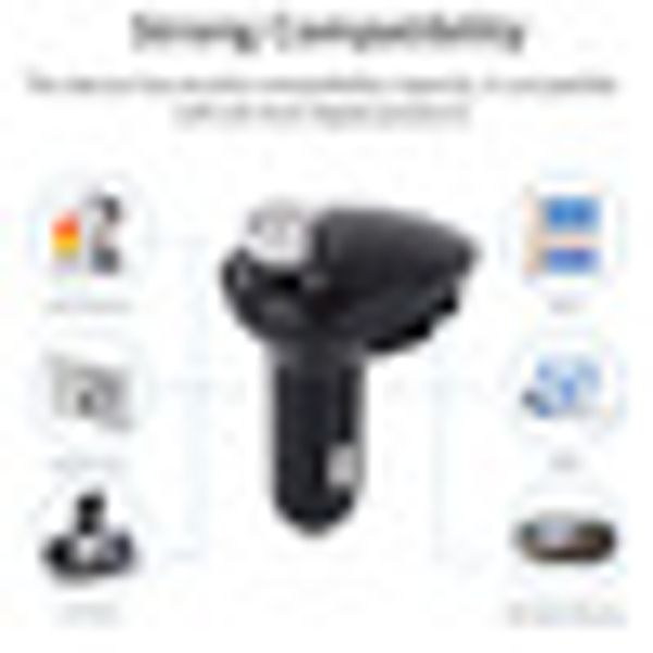 

12v-24v dual usb fm transmitter tf card bluetooth car kit mp3 smart handsmusic