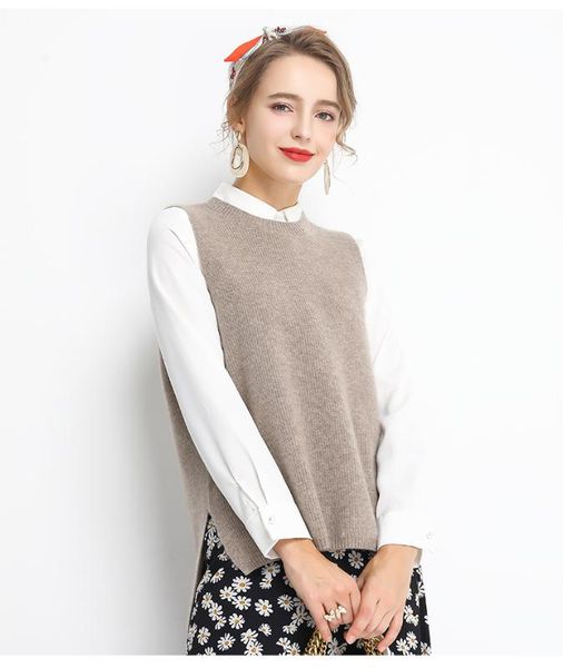 

sweater vest women vintage spring autumn winter jumper female woman o neck knitted pullover 2020 new women clothing, White;black