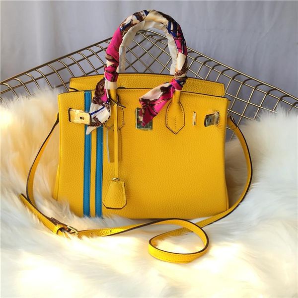

elegant2019 package woman leather classic fund litchi vertical lines spelling color head layer cowhide single shoulder shoes portable bag