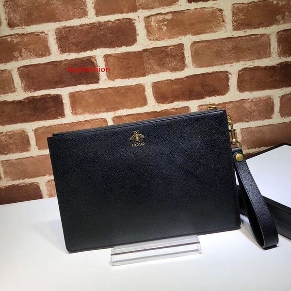 

2020 brand design letter bee buckle cluth fashion briefcase bag genuine leather 523684 handbag