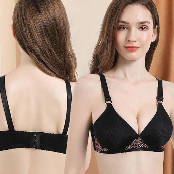 

bras women lingerie large size b c cup wire underwear red black adjustment type thin push up bra female bralett