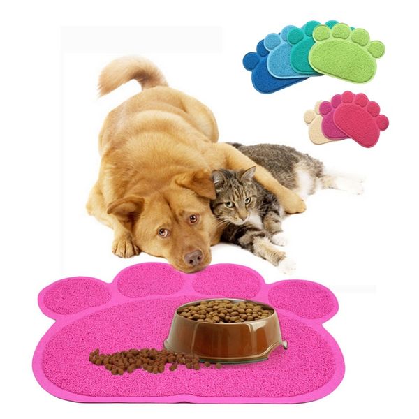 2019 Dog Cat Feeding Mat Pad Dog Paw Shape Cup Placemat Pet Mat