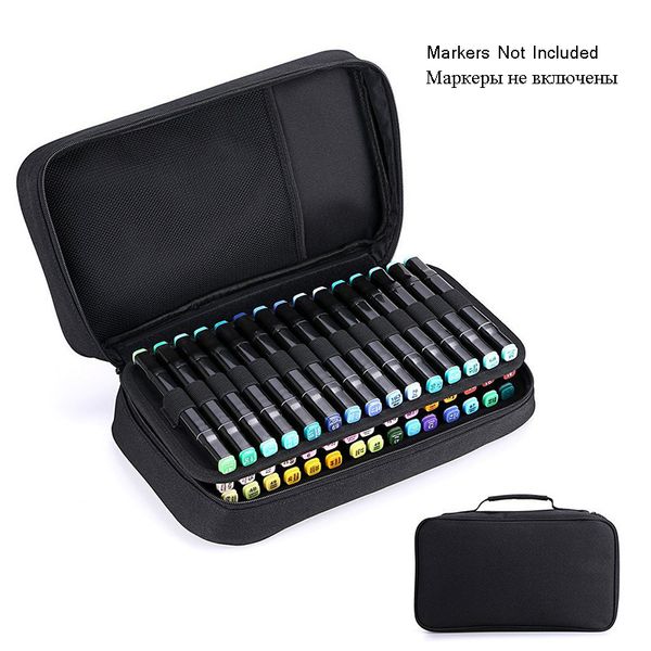 

chenyu 60 large capacity handy art marker case cavas zippered copic marker lipstick organizer for student art office supplies