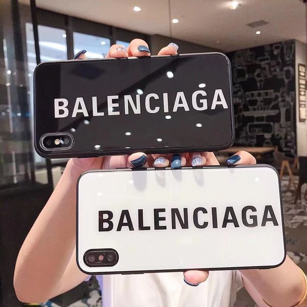 

For iphone x max xr 8 6 6 7 plu gla letter de igner ca e luxury 9h hardne tempered gla glo y phone brand back cover a02