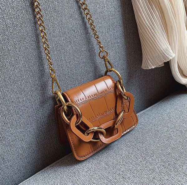 

designer luxury handbags purses women fashion women saddle bag mini chain package 4 color pure color joker shoulder bag and hang bag cow