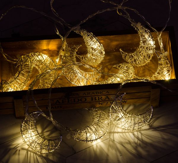 10 Led Aa Battery Operated Moon String Light Fashion Holiday
