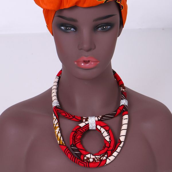 

african print necklace ankara print necklace african ethnic handmade jewellery african fabric jewellery for women  wyb346, Silver