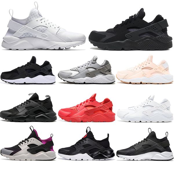 

with socks 2019 luxury huarache 4.0 1.0 classical triple white black running shoes for womens mens trainers huaraches sports sneaker 36-45