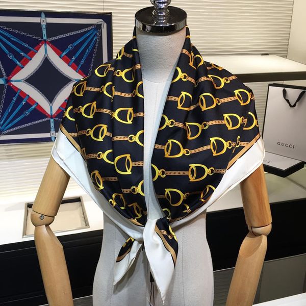 

designer scarf luxury scarf brand wool silk silver thread square scarves for women big luxury scarf 100% mmi twill silk 90*90cm, Blue;gray