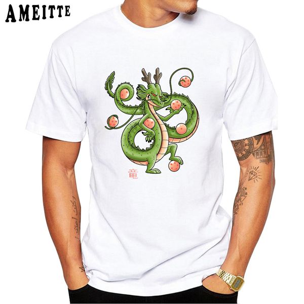 

japanese dragon tattoo cartoon print t-shirt mens hipster loose short sleeve tee shirts fashion casual men t shirts summer, White;black