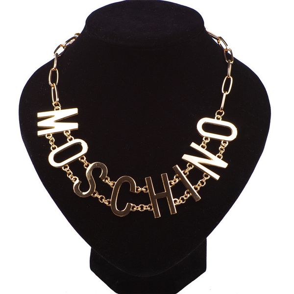 

Metal punk letter necklace nightclub treet dance hip hop necklace outdoor port party focu necklace hipping, Silver